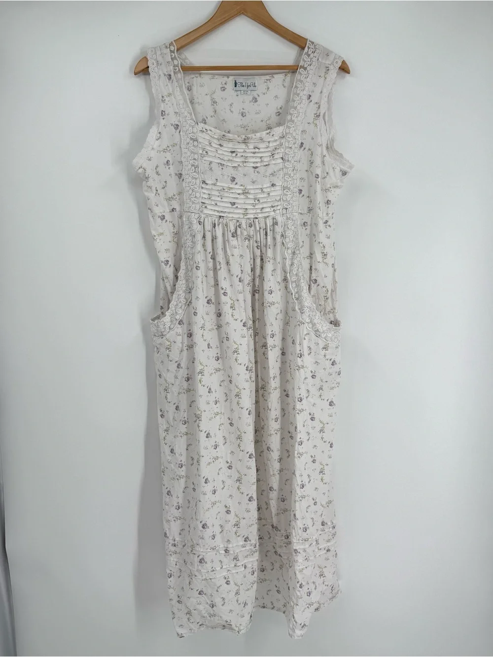 The 1 for U You Rosalind Long Cotton Robe /Gown Set Lilac Rose Lace Size XL/XXL